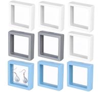 jojofuny 9 Pezzi Espositore Gioielli con Cornice Minimalista in Plastica per Vetrinetta Collezionismo Scatola Display Film Sottile per
