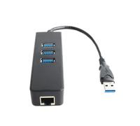 jojofuny Adattatore Hub Usb 30 A Ethernet 3 Porte Compatibile Con Laptop/desktop Nero Adattatore Usb A Ethernet