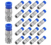 jojofuny Adattatore per cavo coassiale RG6 da 40 pezzi: connettori di tipo F a compressione per antenna - Kit di raccordi a compressione per cavo coassiale - Connettore F per RG6