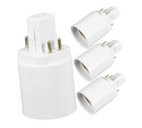 jojofuny Adattatore Portalampada Convertitore Per Lampadina G24q a E27 4 Pin in Plastica Pbt Resistente Al Calore, Base Compatibile Led Per Casa Ufficio Negozio, Set Da 4 Pezzi