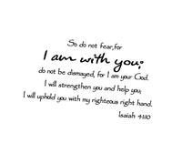 jojofuny Adesivo Da Parete Pvc Rimovibile Quindi Non Temere Perché Io Sono Con Te Versetto Biblico Carta Da Parati Per Casa Pareti Lisce Soggiorno Camera Da Letto
