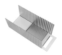 jojofuny Affettatrice per Pane in Acciaio Inox con Guida Regolabile e Vassoio Raccogli Briciole Utensile da Cucina per Fette Uniformi di Pane Torte e Bagel Fatti in Casa Tagliere