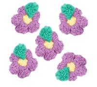 jojofuny all'Uncinetto 3D per Abbigliamento Accessori Floreali Fai da Te 5 Pezzi Decorazioni Eleganti per Progetti Cucito per Abbigliamento e Decorazioni