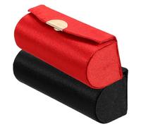 jojofuny Astuccio Porta Rossetto con Specchio in Seta Vintage 2 Pezzi Rosso e Nero Custodia Portatile per Trucco da Viaggio Organizer Compatto per Accessori Cosmetici e Porta Olio Labbra