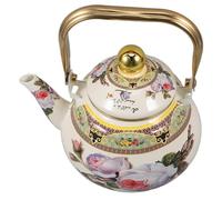 jojofuny Bollitore da Fornello Smaltato 15L Retrò con Manico Ergonomico Teiera Vintage per Tè Kung Fu Bollitore per Acqua per Riunioni Familiari e Tea Party