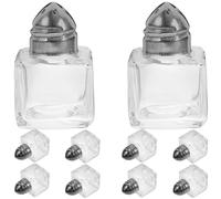 jojofuny Bottiglie per Condimenti Mini 10 Pezzi in Vetro Fori, Set Portatile per Spezie, Perfette per Campeggio e Barbecue, Uso Esterno e Cucina