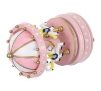 jojofuny Carillon a Carica Automatica a Giostra Rosa con Melodie Castello Incantato - Statuina Musicale Rotante - Decorazione Natalizia da Tavolo e Regalo di Compleanno per e Collezionisti