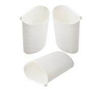 jojofuny Carrello portaoggetti con ruote e piccolo cestino appeso in plastica PP, contenitore portaoggetti compatto sospeso per casa, ufficio e negozio, set da 3 pezzi bianco