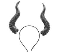 jojofuny Cerchietto Corna Diaboliche in Resina Regolabile per Halloween e Feste, Accessorio Cosplay Creativo e Unico Mantenimento Colore Vivace