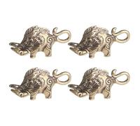 jojofuny Ciondoli in Ottone Forma Cinghiale 4 Pezzi per Portachiavi e Ornamenti Vintage per Lavoretti e Regali