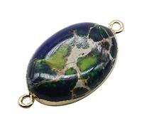 jojofuny Ciondolo Pietra Imperiale con Placcato e Anello Doppio Accessori Diy per Creazione Collane e Bracciali Verde Perline Charm per Gioielli Fai da Te