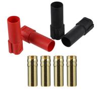 jojofuny Connettore a Banana Xt150 6mm Placcato Oro in Ottone e ABS | Maschio e Femmina, 4 Set, Nero, Resistente a Polvere e Calore, per Motori di Grande Potenza e Alette Fisse