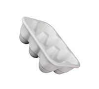 jojofuny Contenitore Porta Uova in Ceramica Bianca 6 Scomparti Per Frigorifero, Vassoio Per Uova Scanalature Protettive, Per Esposizione e Conservazione in Cucina