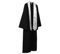 jojofuny Costume Prete Uomo con Stole in Poliestere per Cerimonie Religiose e Feste, Uso Ripetuto e Facile Manutenzione, Taglia Consigliata 166-172cm