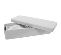 jojofuny Custodia Portabatterie Aa Aaa a Bottone, Organizer di Stoccaggio Doppio Strato, Plastica Resistente Grigia, Sicurezza Anti-versamento per Casa, Auto, Camper e Viaggio