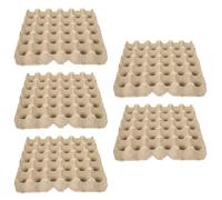 jojofuny Custodia Protettiva Riutilizzabile Resistente e Impilabile Contenitori per Uova in Polpa di Carta Beige, 5 Pezzi da 30 Scomparti per Conservazione Uova