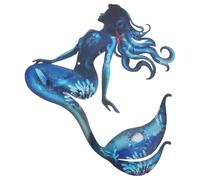 jojofuny Decorazione Murale Sirena in Metallo Resistente, Decorazione da Parete per Interno ed Esterno, Adesivo Artistico Sirena per Giardino, Patio e Camera da Letto