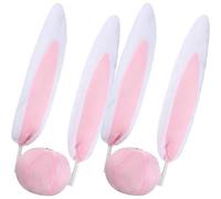 jojofuny Decorazione per Auto Orecchie di Coniglio Rosa, 2 Set di Accessori Creativi e Adorabili per Abbellire Veicolo, Regalo per Famiglia e Amici nel Anno