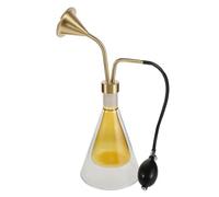 jojofuny Diffusore di Aromi in Vetro Doppia Parete Pompa in Ottone, Flacone per Campionamento di Oli Essenziali, Dispositivo Portatile per Aromaterapia Spa e Test Fragranze, Mini Bottiglia