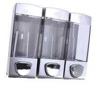 jojofuny Dispenser da Parete Trasparente Pompa per Shampoo Balsamo e Gel Doccia Erogatore Triplo per Bagno Cucina e Hotel Facile Installazione e Utilizzo Compatibile Sapone Liquido e