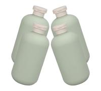 jojofuny Dispenser per Shampoo e Bagnoschiuma Riutilizzabili 4 Bottiglie Set 500ml in Plastica Verde e Ben Sigillate da Viaggio per Uso Quotidiano