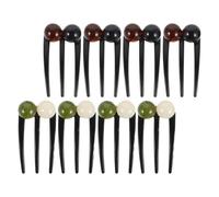 jojofuny Forcine per Chignon da Donna in Stile Cinese Perline Verdi e Marroni Set 8 Pezzi Antiscivolo a 3 Denti per Chioma Spessi Accessori Vintage per Feste e Acconciature Rapide