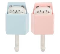 jojofuny Ganci Adesivi da Parete a Forma di Gatto, Set da 2 Pezzi, Piccoli Ganci senza Punzone per Chiavi, Cappotti e Asciugamani, Decorazione Cartoon per Bagno e Ingresso