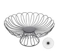 jojofuny in Filo Metallico Nero da Tavolo Fruttiera Alta Base ad Anello Porta Frutta e Snack per Cucina Casa e Hotel Portapranzo Resistente e Versatile