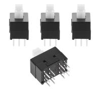 jojofuny Interruttori a Pulsante Autobloccanti Mini in Metallo e Plastica 12 Pin Set da 4 Pezzi per Riparazione Audio e Comandi Industriali Compatto e Leggero