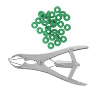 jojofuny Kit Di Elastici Per Palloncini Apripalloncini Brillantini Fascetta Per Castrazione in Acciaio Inox e Gomma Pratico e Facile Da Usare