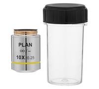jojofuny Lente Obiettiva per Microscopio Biologico 10x in Rame Argento Stabilità e Fedeltà Cromatica per Analisi e Laboratorio