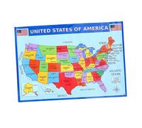 jojofuny Mappa dell'America 2 Poster Geografici Plastificati per Aula e Decorazione Mappa Robusta e per Apprendimento Scolastico