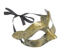 jojofuny Maschera Mezza Faccia Vintage Oro in Plastica Design Artistico Unico Stile Principe Jazz e Greco Romano per Maschere Carnevale e Celebrazioni a Tema