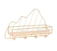 jojofuny Mensola da Parete in Ferro e Legno, Rack di Stoccaggio Nordico | Soluzione Robusta per Piccoli Oggetti, Aggiunge Spazio Extra, Decorazione Murale, per Soggiorno e Dormitorio