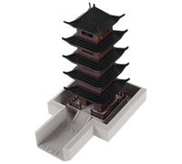 jojofuny Miniatura di Piccola Pagoda Cinese a Cinque Piani in Materiale Robusto Statuetta Decorativa per Bonsai Acquari e Terrari Statua Architettonica Tradizionale per Giardino e Casa