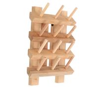 jojofuny Organizer per Filo da Cucito in Legno Massello Faggio Supporto Resistente per Adatto Ricamo Quilting Gambe Pieghevoli per Tavolo o Parete per Mini Coni Legno Naturale Durevole