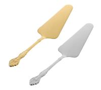 jojofuny Paletta per Pizza in Acciaio 304 Set 2 Pezzi Pala per Torta Triangolare Manico Intagliato Porta Torta Resistente per Dolci e Cucina Domestica