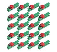 jojofuny Paper Clips Mini in Legno e Metallo, 30 Pezzi, Stile Coccinella Verde, per Note e Foto, per casa e progetti Fai da Te