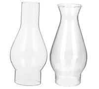 jojofuny Paralume in Vetro Trasparente Antivento per Lampada a Cherosene Stufa di Ricambio Resistente alle Alte Temperature Set 2 Pezzi per Lampada a Olio Stile Retrò