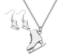 jojofuny Pattini 3 Pezzi Collana Orecchino Skate Collana In Oro Orecchini Pattinaggio Orecchini Moda Per Le Donne Ciondolo Catena Lega Alla Moda Mancare, 1.7x2cm, Perla, Nessuna pietra preziosa