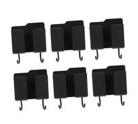 jojofuny Porta Telecomandi da Muro Nero 6 Pezzi in Abs Supporto 2-in-1 per Ricarica e Contenitore Vuoto per Cellulare Organizer Muro