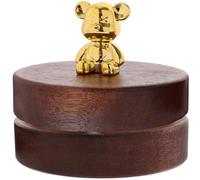 jojofuny Posacenere in Legno di Noce Coperchio Posacenere Rotondo Decorativo da Tavolo per Interni ed Esterni Porta Mozziconi Stile Retrò per Casa Ufficio e Ambienti Eleganti