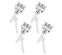 jojofuny Pulsante lo Scarico Wc Singolo in Plastica Bianca, Kit 4 Pezzi Design a Pressione Semplice, Compatibile per Uso Domestico e Alberghiero