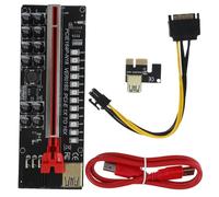 jojofuny Riser Pcie Adattatore Alimentato Per Scheda Grafica Per Mining Riser Per Scheda Grafica Indicatore Di Led Design Speciale e Lavorazione