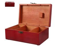 jojofuny Scatola da Cucito in Legno con 3 Scomparti, Organizer Porta Aghi e Filo con Coperchio e Maniglia, Custodia Portatile per Accessori da Cucito per Uso Domestico in Viaggio