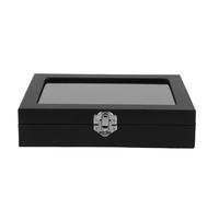 jojofuny Scatola Porta Badge Piccola Nera con Finestra Trasparente Antipolvere Espositore Medagliere da Tavolo per Spille Braccialetti e Gioielli Organizer Classico per Collezioni
