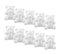 jojofuny Scultura Orso in Schiuma Bianco 12 cm, 10 Pezzi, Compatto e Adatto per Laboratori Creativi Famiglia e Addobbi Floreali