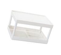 jojofuny Semplice Scaffale Portaoggetti Bianco Per Scrivania Scaffale A Doppio Supporto Per Cancelleria Materiale Pp Robusto