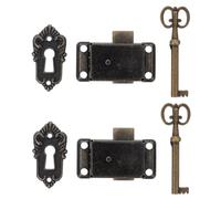 jojofuny Serrature Decorative Antiche per Mobili 2 Pezzi, Lucchetti per Portagioie e Armadietti Vintage in Metallo Sicuro, Chiusure per Scatole Legno e Cassetti Decorativi Uso Casa