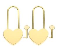 jojofuny Set 2 Lucchetti a Chiave in Lega di Zinco a Forma di Cuore, Lucchetti per Valigie, Armadietti e Diari, Piccolo Lucchetto Portatile per Viaggi e Custodia Oggetti di Valore